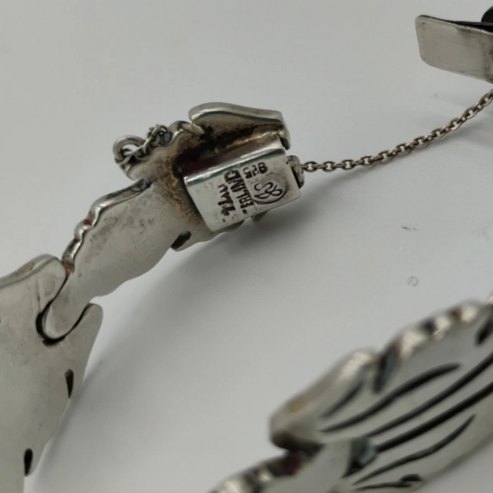 STERLING SILVER 925 BRACELET ARTIST SIGNED J.S. - Picture 4 of 4